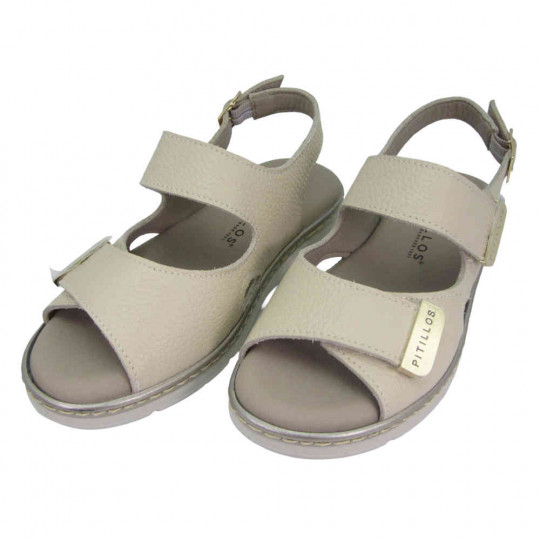 Sandalias Plana Piel Napa Pitillos 11000