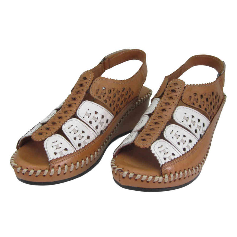 Sandalias Cuña Mujer 48 Horas Piel 614004